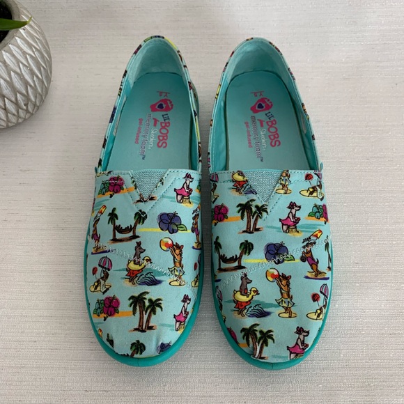 Girls BOBS From Sketchers Turquoise Beach Memory Foam Flats Girls 5Y - Picture 2 of 11